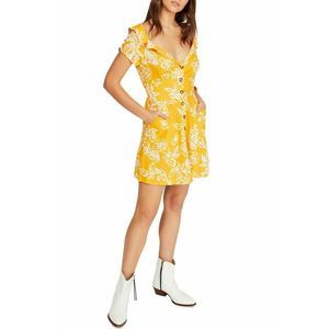 Free People Women ShortSleeve  Mini Dress Yellow